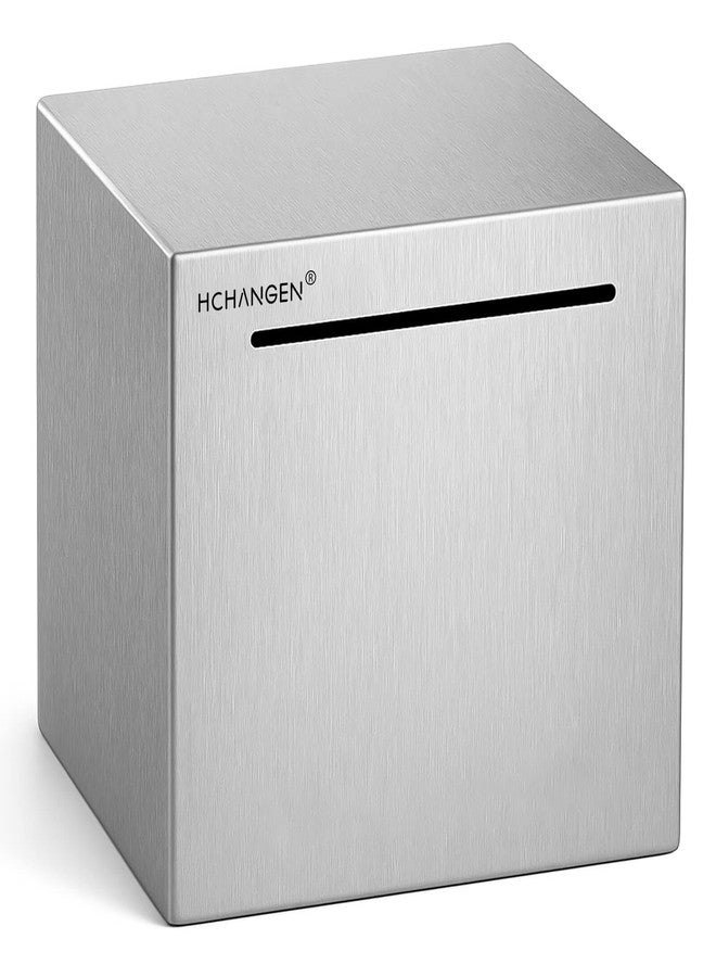 HCHANGEN Stainless Steel Piggy Bank for Adults and Kids, Must Break to Open Metal Money Bank, Unopenable Saving Box for Cash (Silver, 4.72inches) - Image 1